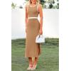 imagePRETTYGARDEN Women Bodycon Midi Dress 2025 Summer Spring Casual Vacation Sundress Fitted Sleeveless Tank DressesZkhaki