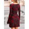 imagePRETTYGARDEN Womens 2025 Fall Fashion Floral Long Sleeve Mini Dress Mesh Bodycon Short Party Date Night Going Out DressesFloral Black Red