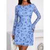 imagePRETTYGARDEN Womens 2025 Fall Fashion Floral Long Sleeve Mini Dress Mesh Bodycon Short Party Date Night Going Out DressesFloral Light Blue