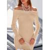 imagePRETTYGARDEN Womens 2025 Fall Sweater Dress Long Sleeve Off Shoulder Slit Maxi Bodycon Cocktail Party DressesApricot