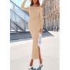 imagePRETTYGARDEN Womens 2025 Fall Sweater Dress Long Sleeve Off Shoulder Slit Maxi Bodycon Cocktail Party DressesApricot