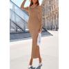 imagePRETTYGARDEN Womens 2025 Fall Sweater Dress Long Sleeve Off Shoulder Slit Maxi Bodycon Cocktail Party DressesKhaki