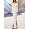 imagePRETTYGARDEN Womens 2025 Fall Sweater Dress Long Sleeve Off Shoulder Slit Maxi Bodycon Cocktail Party DressesWhite