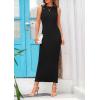 imagePRETTYGARDEN Womens 2025 Summer Casual Maxi Dresses Ribbed Knit Sleeveless Bodycon Elegant Going Out Beach Vacation ClothesBlack