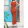 imagePRETTYGARDEN Womens 2025 Summer Casual Maxi Dresses Ribbed Knit Sleeveless Bodycon Elegant Going Out Beach Vacation ClothesBrick Red