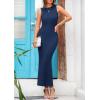 imagePRETTYGARDEN Womens 2025 Summer Casual Maxi Dresses Ribbed Knit Sleeveless Bodycon Elegant Going Out Beach Vacation ClothesDark Blue