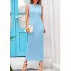 imagePRETTYGARDEN Womens 2025 Summer Casual Maxi Dresses Ribbed Knit Sleeveless Bodycon Elegant Going Out Beach Vacation ClothesLight Blue