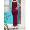imagePRETTYGARDEN Womens 2025 Summer Casual Maxi Dresses Ribbed Knit Sleeveless Bodycon Elegant Going Out Beach Vacation ClothesWine Red