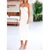imagePRETTYGARDEN Womens Bodycon Long Dresses Summer Strapless Tube Twist Knot Front Ribbed Knit Maxi Cocktail Dress with SlitWhite