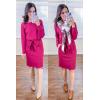 imagePRETTYGARDEN Womens Fall Bodycon Party Dress Casual Long Sleeve Tie Waist Fitted Sheath Pencil Dresses with PocketsRose Red