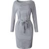 imagePRETTYGARDEN Womens Fall Bodycon Party Dress Casual Long Sleeve Tie Waist Fitted Sheath Pencil Dresses with PocketsStripe Dark Grey