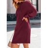 imagePRETTYGARDEN Womens Fall Sweater Dress Casual Long Sleeve Chunky Knit Pullover Oversized Hoodie Tunic Sweaters Winter ClothesWine Red