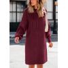 imagePRETTYGARDEN Womens Fall Sweater Dress Casual Long Sleeve Chunky Knit Pullover Oversized Hoodie Tunic Sweaters Winter ClothesWine Red