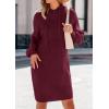 imagePRETTYGARDEN Womens Fall Sweater Dress Casual Long Sleeve Chunky Knit Pullover Oversized Hoodie Tunic Sweaters Winter ClothesWine Red