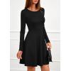 imagePRETTYGARDEN Womens Long Sleeve Cocktail Mini Dress 2025 Fall Crew Neck A Line Homecoming Party Short Dresses Elegant ClassyBlack