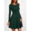 imagePRETTYGARDEN Womens Long Sleeve Cocktail Mini Dress 2025 Fall Crew Neck A Line Homecoming Party Short Dresses Elegant ClassyDark Green