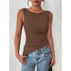 imagePRETTYGARDEN Womens Ruched Tank Tops 2025 Summer Sleeveless Slim Fit T Shirts Blouses Going Out Y2K Fashion ClothesCoffee