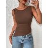 imagePRETTYGARDEN Womens Ruched Tank Tops 2025 Summer Sleeveless Slim Fit T Shirts Blouses Going Out Y2K Fashion ClothesCoffee
