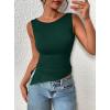 imagePRETTYGARDEN Womens Ruched Tank Tops 2025 Summer Sleeveless Slim Fit T Shirts Blouses Going Out Y2K Fashion ClothesDark Green