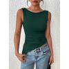 imagePRETTYGARDEN Womens Ruched Tank Tops 2025 Summer Sleeveless Slim Fit T Shirts Blouses Going Out Y2K Fashion ClothesDark Green