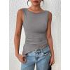imagePRETTYGARDEN Womens Ruched Tank Tops 2025 Summer Sleeveless Slim Fit T Shirts Blouses Going Out Y2K Fashion ClothesGrey