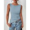 imagePRETTYGARDEN Womens Ruched Tank Tops 2025 Summer Sleeveless Slim Fit T Shirts Blouses Going Out Y2K Fashion ClothesLight Grey Blue
