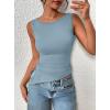 imagePRETTYGARDEN Womens Ruched Tank Tops 2025 Summer Sleeveless Slim Fit T Shirts Blouses Going Out Y2K Fashion ClothesLight Grey Blue