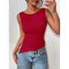 imagePRETTYGARDEN Womens Ruched Tank Tops 2025 Summer Sleeveless Slim Fit T Shirts Blouses Going Out Y2K Fashion ClothesRed