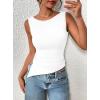 imagePRETTYGARDEN Womens Ruched Tank Tops 2025 Summer Sleeveless Slim Fit T Shirts Blouses Going Out Y2K Fashion ClothesWhite