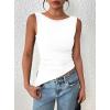 imagePRETTYGARDEN Womens Ruched Tank Tops 2025 Summer Sleeveless Slim Fit T Shirts Blouses Going Out Y2K Fashion ClothesWhite