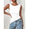 imagePRETTYGARDEN Womens Ruched Tank Tops 2025 Summer Sleeveless Slim Fit T Shirts Blouses Going Out Y2K Fashion ClothesWhite