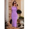 imagePRETTYGARDEN Womens Sleeveless Midi Bodycon Formal Dress Ruffle Mermaid Hem Elegant Cocktail Wedding Guest Midi DressesBright Purple