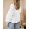 imagePRETTYGARDEN Womens Spring Fall Babydoll Peplum Blouse Shirt Puff Long Sleeve Bow Tie Front Trendy Cute Y2K Going Out TopsWhite