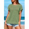 imagePRETTYGARDEN Womens Spring Tops 2025 Summer Shirts Crochet Cap Sleeve Sweater Pullover Cute Beach Vacation ClothesBean Green