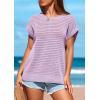 imagePRETTYGARDEN Womens Spring Tops 2025 Summer Shirts Crochet Cap Sleeve Sweater Pullover Cute Beach Vacation ClothesLight Purple