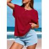 imagePRETTYGARDEN Womens Spring Tops 2025 Summer Shirts Crochet Cap Sleeve Sweater Pullover Cute Beach Vacation ClothesRed