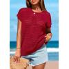 imagePRETTYGARDEN Womens Spring Tops 2025 Summer Shirts Crochet Cap Sleeve Sweater Pullover Cute Beach Vacation ClothesRed