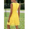imagePRETTYGARDEN Womens Summer Dresses 2025 Sleeveless V Neck Eyelet Hollow Out Swing A Line Beach Vacation Sun DressYellow