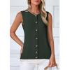 imagePRETTYGARDEN Womens Sweater Vest Cardigans 2025 Fall Lightweight Casual Sleeveless Button Down Knit Tank TopsArmy Green