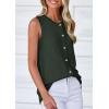 imagePRETTYGARDEN Womens Sweater Vest Cardigans 2025 Fall Lightweight Casual Sleeveless Button Down Knit Tank TopsArmy Green