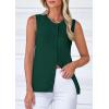 imagePRETTYGARDEN Womens Sweater Vest Cardigans 2025 Fall Lightweight Casual Sleeveless Button Down Knit Tank TopsDark Green