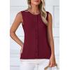 imagePRETTYGARDEN Womens Sweater Vest Cardigans 2025 Fall Lightweight Casual Sleeveless Button Down Knit Tank TopsDark Wine Red