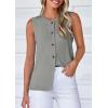 imagePRETTYGARDEN Womens Sweater Vest Cardigans 2025 Fall Lightweight Casual Sleeveless Button Down Knit Tank TopsGrey