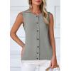 imagePRETTYGARDEN Womens Sweater Vest Cardigans 2025 Fall Lightweight Casual Sleeveless Button Down Knit Tank TopsGrey