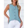 imagePRETTYGARDEN Womens Sweater Vest Cardigans 2025 Fall Lightweight Casual Sleeveless Button Down Knit Tank TopsLight Blue