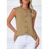 imagePRETTYGARDEN Womens Sweater Vest Cardigans 2025 Fall Lightweight Casual Sleeveless Button Down Knit Tank TopsLight Khaki