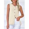 imagePRETTYGARDEN Womens Sweater Vest Cardigans 2025 Fall Lightweight Casual Sleeveless Button Down Knit Tank TopsYellow Apricot