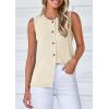 imagePRETTYGARDEN Womens Sweater Vest Cardigans 2025 Fall Lightweight Casual Sleeveless Button Down Knit Tank TopsYellow Apricot