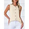 imagePRETTYGARDEN Womens Sweater Vest Cardigans 2025 Fall Lightweight Casual Sleeveless Button Down Knit Tank TopsYellow Apricot