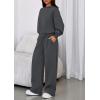 imagePRETTYGARDEN Womens Sweatsuits 2 Piece Set 2025 Casual Winter Long Sleeve Hoodie Loose Wide Leg Sweatpants Fall TracksuitDark Grey